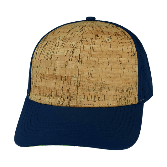 Blank - 6 Panel - Cork - Navy (Unisex) - Laser Mesh