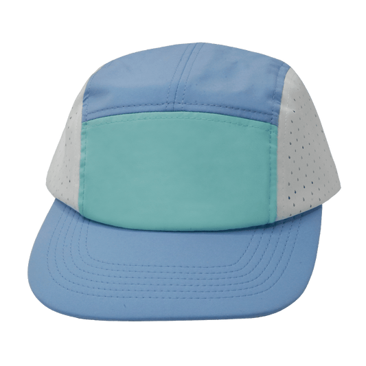 Blank - 5 Panel - Sporty - Unstructured - Baby Blue / Mint / White (Unisex) - Laser Mesh