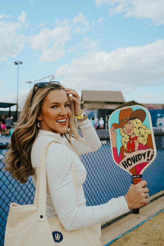 ARTI 16mm Carbon Fiber Kristen & Kristy "HOWDY" Pickleball Paddle
