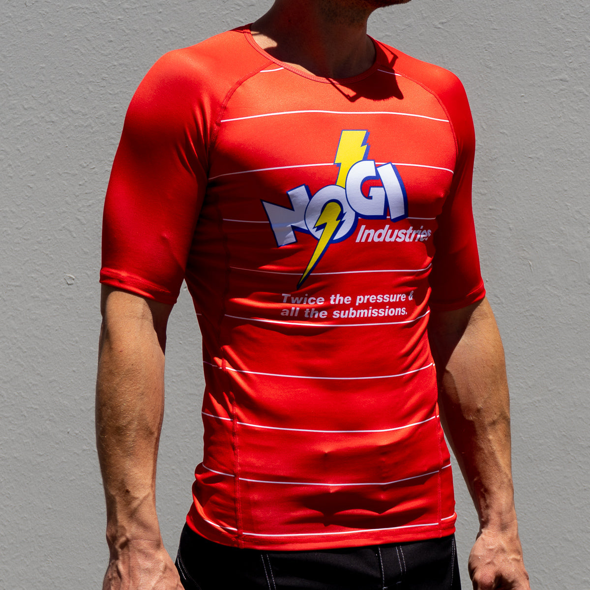 Energy Rash Guard by Nogi Industries Short Sleeve - RED