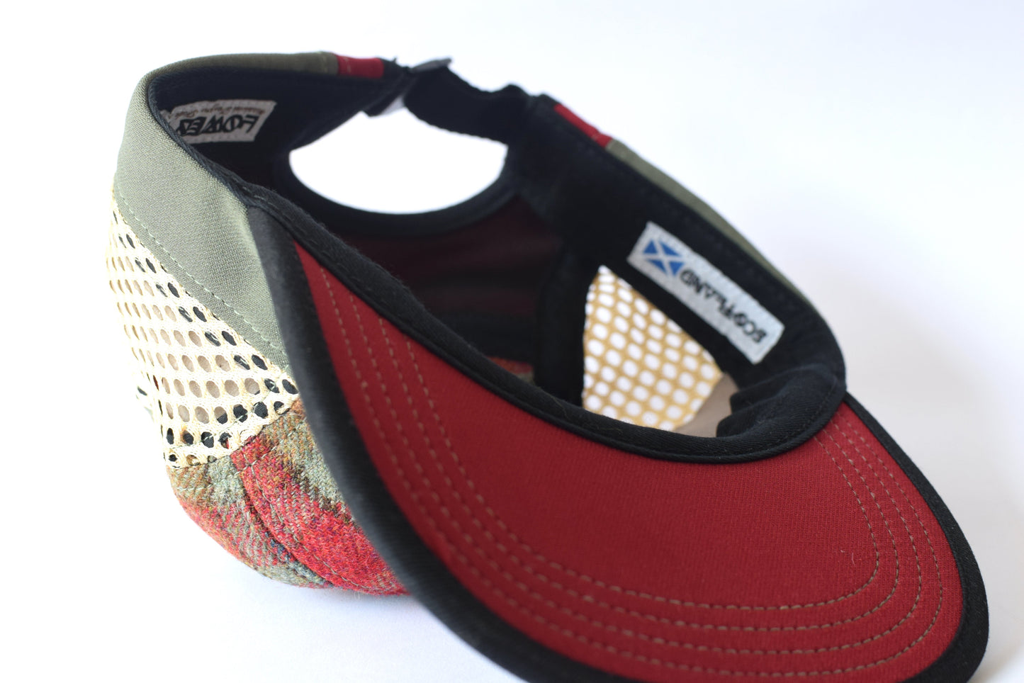 Scosia Plaid Rojo Eight Panel Sport Hat