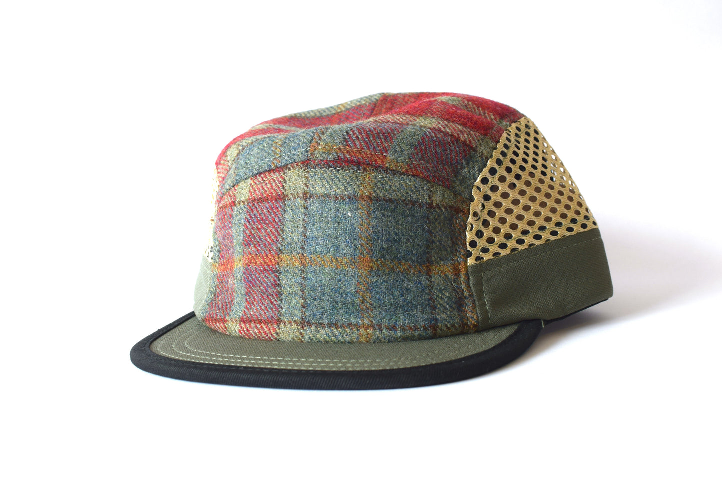 Scosia Plaid Rojo Eight Panel Sport Hat (sb)