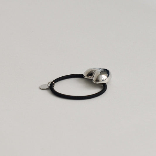 Heart-Shaped Metal Hair Tie | Silver