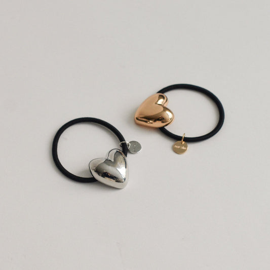 Heart-Shaped Metal Hair Tie | Gold