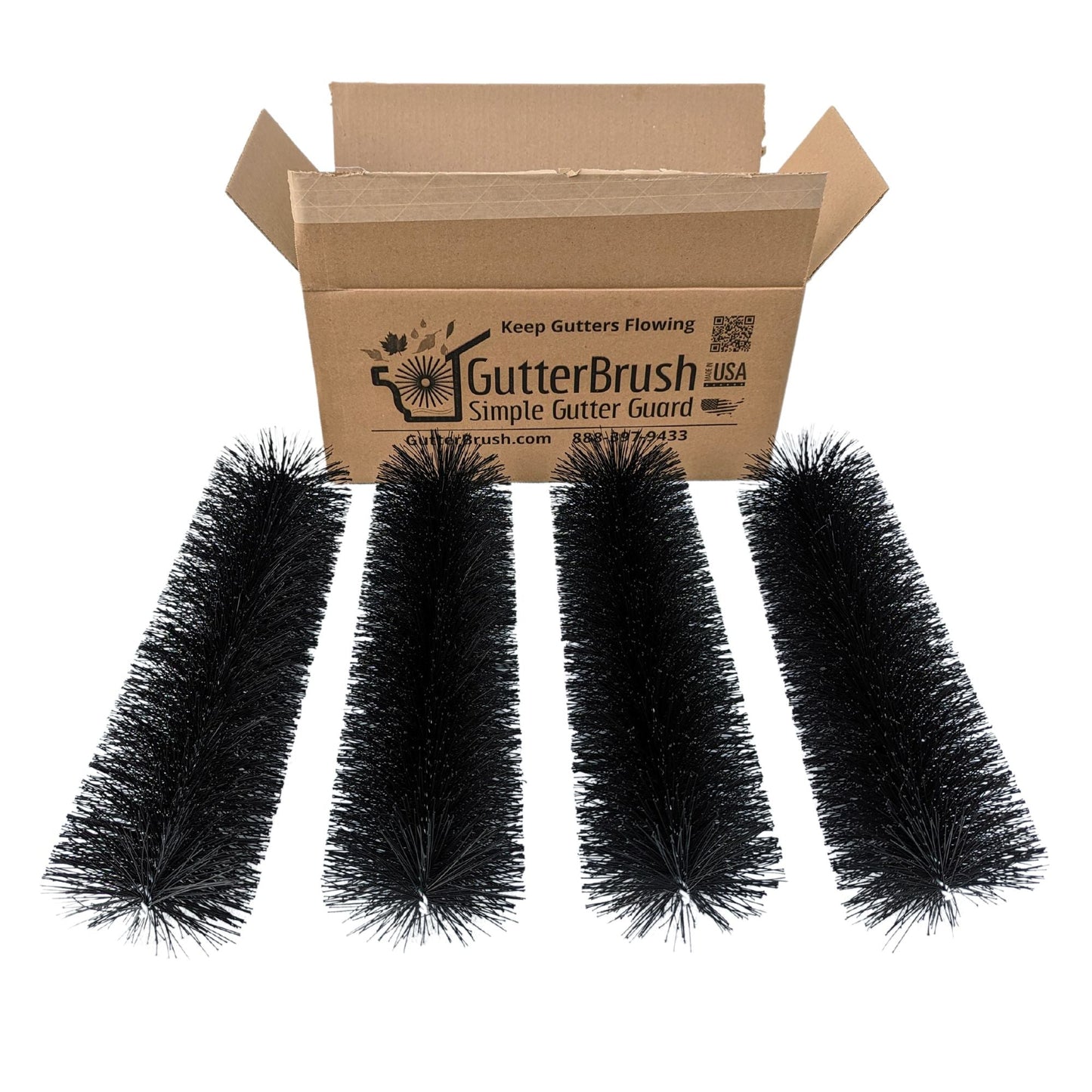 5 Inch GutterBrush Gutter Guards – Fits Standard K-Style Residential Gutters (4.25 Inch Diameter)