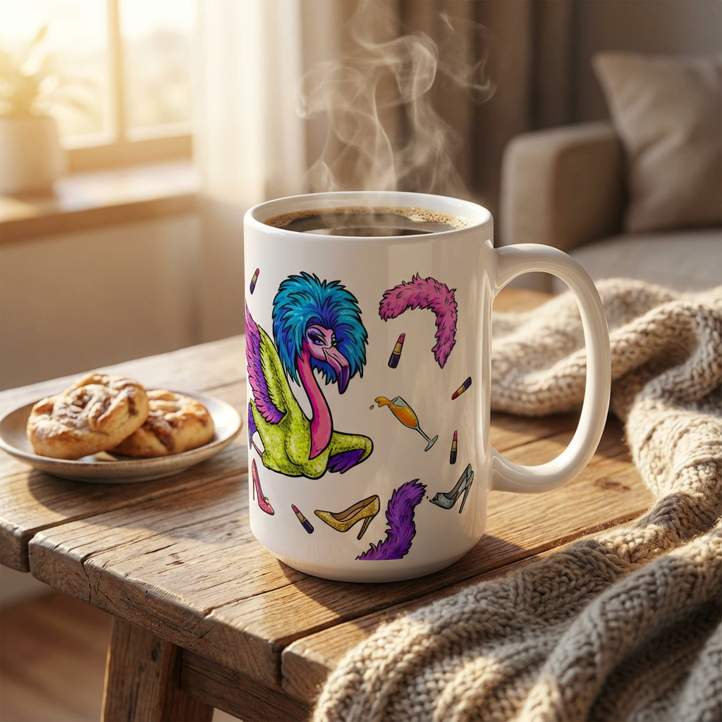 Drag Brunch Flamingos - Death Drop Diva - 15oz Mug