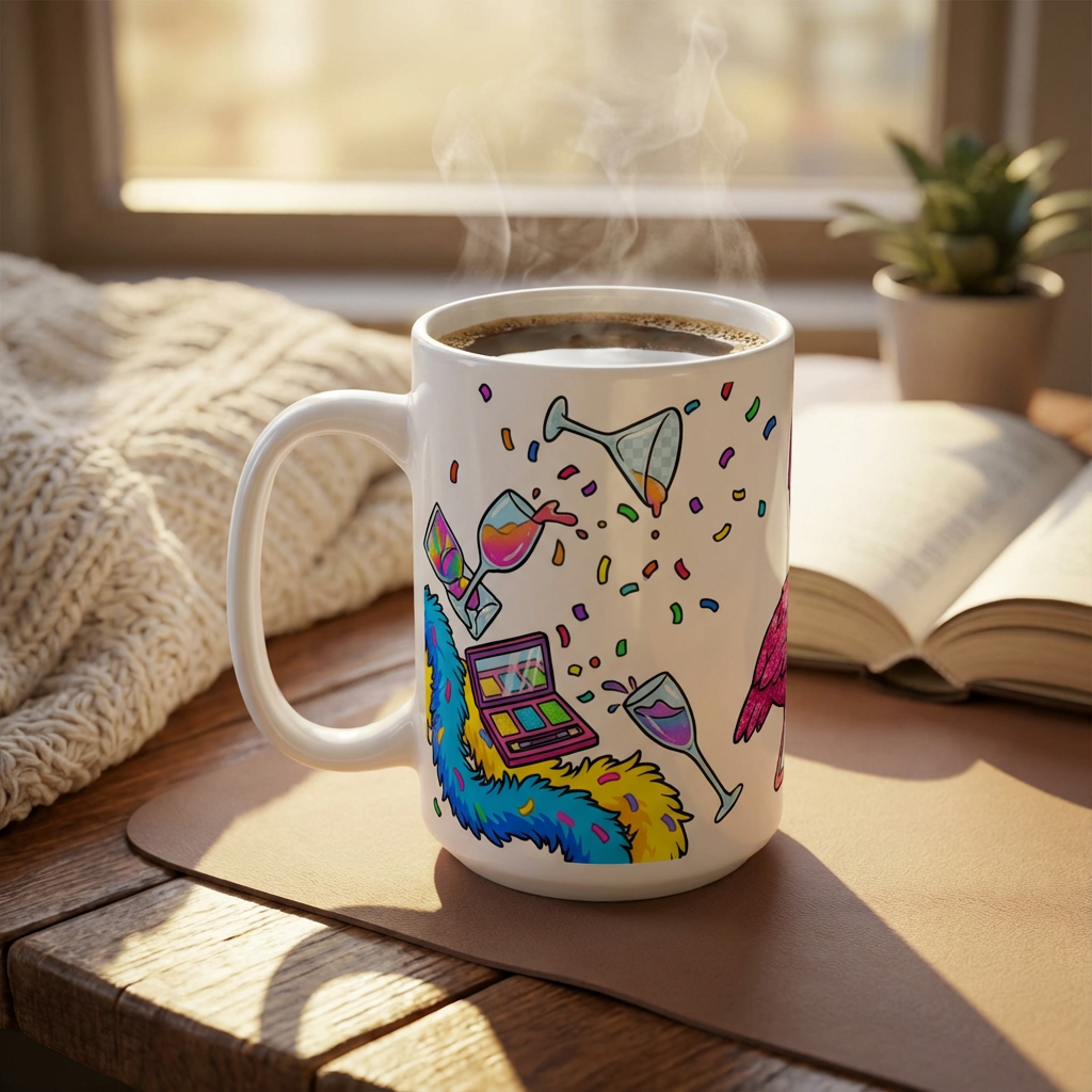 Drag Brunch Flamingos - Glitter Shower - 15oz Mug