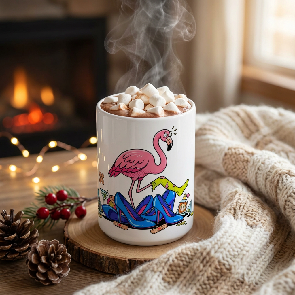 Drag Brunch Flamingos - High Heel Hazard - 15oz Mug