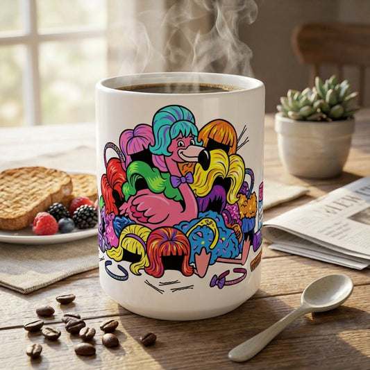 Drag Brunch Flamingos - Wig Out Wednesday - 15oz Mug
