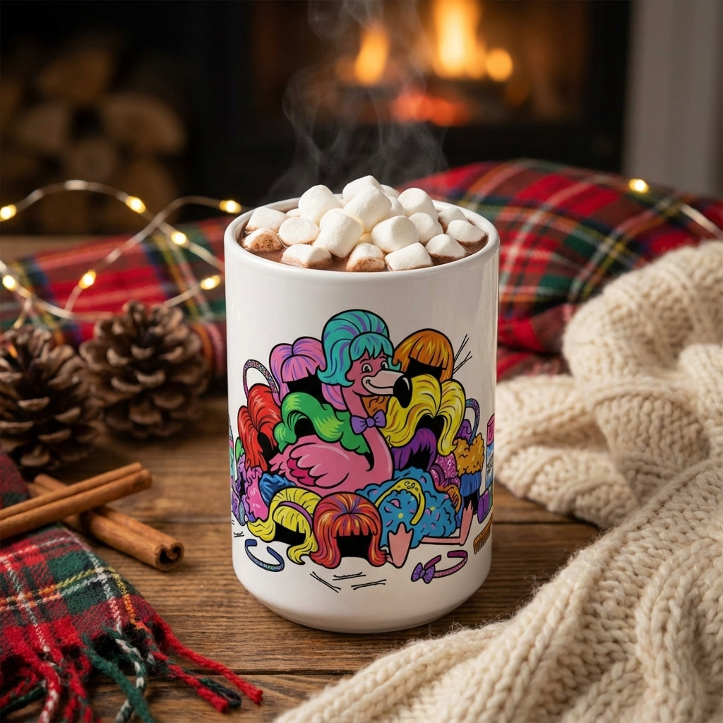 Drag Brunch Flamingos - Wig Out Wednesday - 15oz Mug