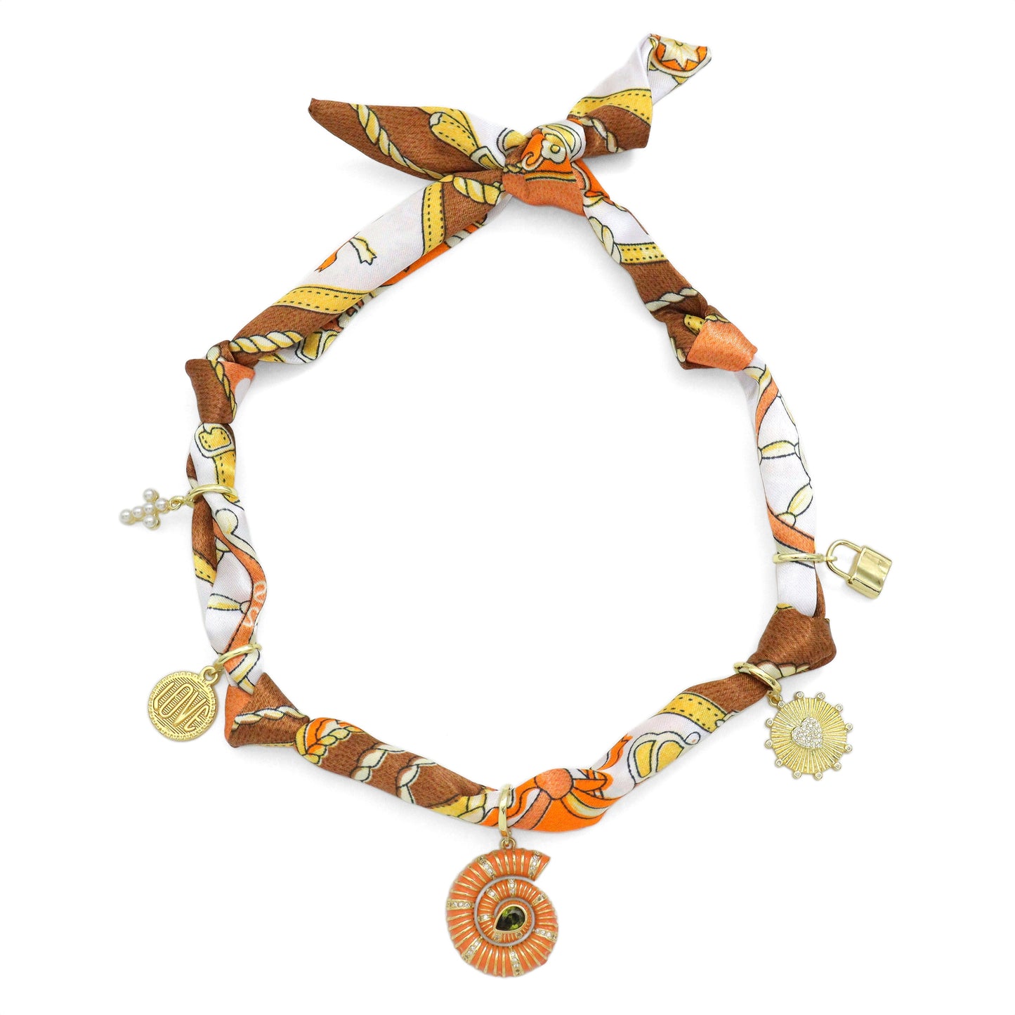 Convertible Scarf Necklace, Adjustable Silk Scarf Statement Necklace, sku#EF806-6