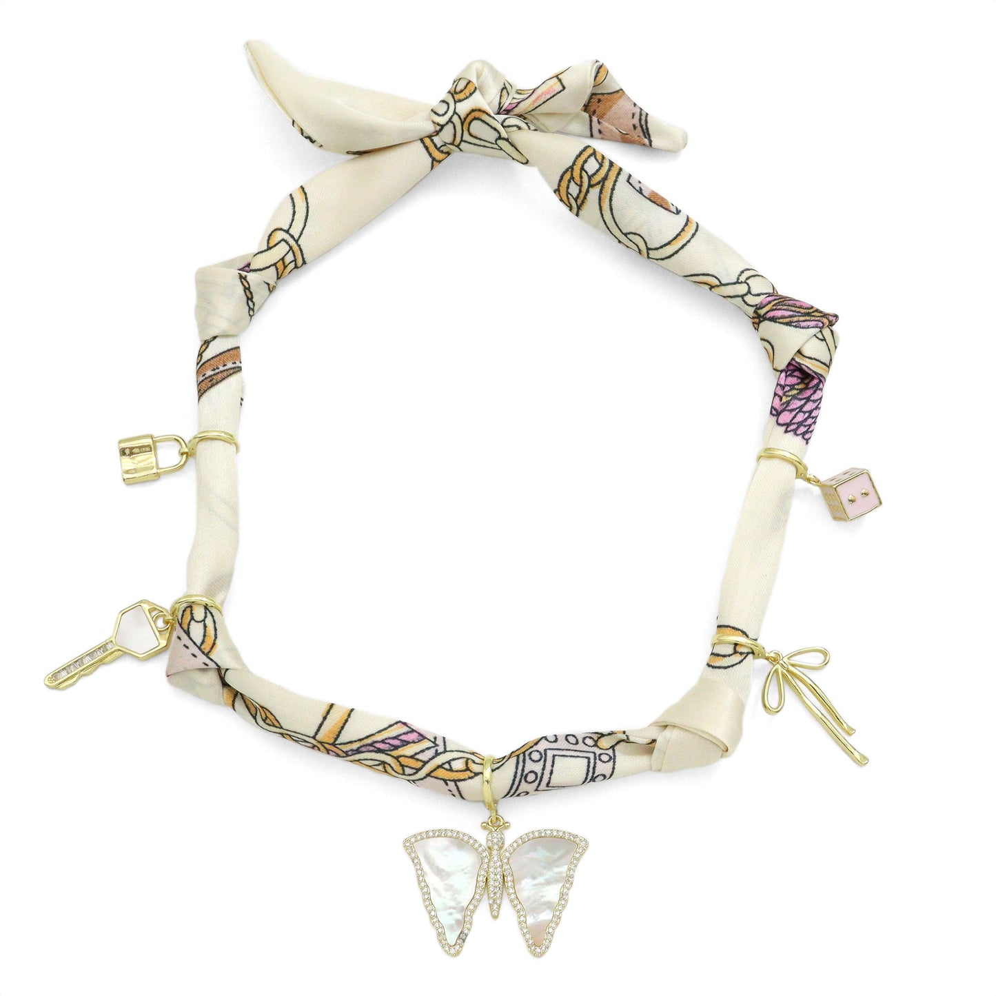 Convertible Scarf Necklace, Adjustable Silk Scarf Statement Necklace, sku#EF806-6