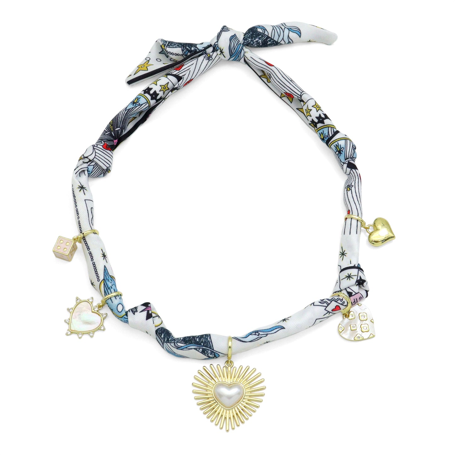 Convertible Scarf Necklace, Adjustable Silk Scarf Statement Necklace, sku#EF824-1