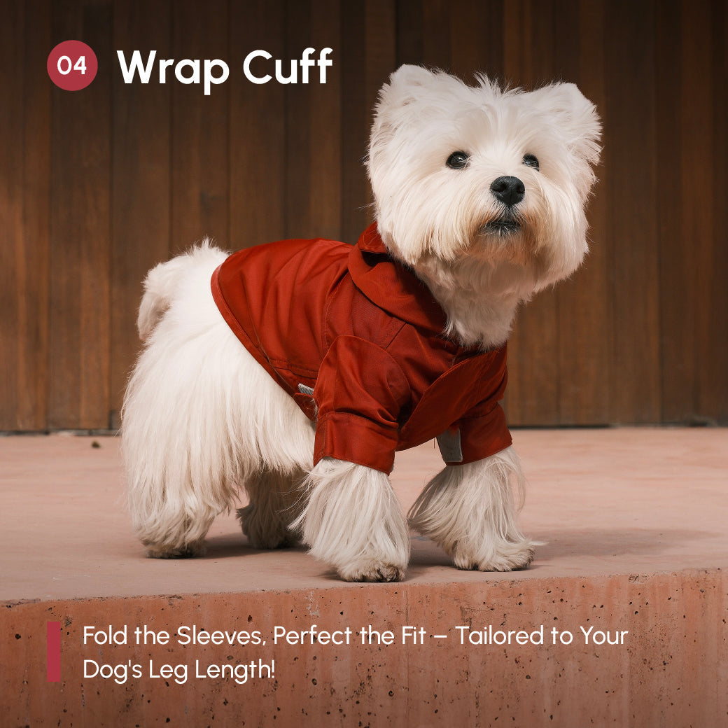 Tribeca adjustable velcro raincoat -  Burgundy