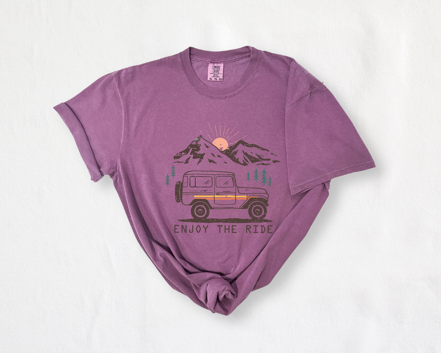 Enjoy the Ride Camping Hiking Mountain Nature Comfort Colors T Shirt