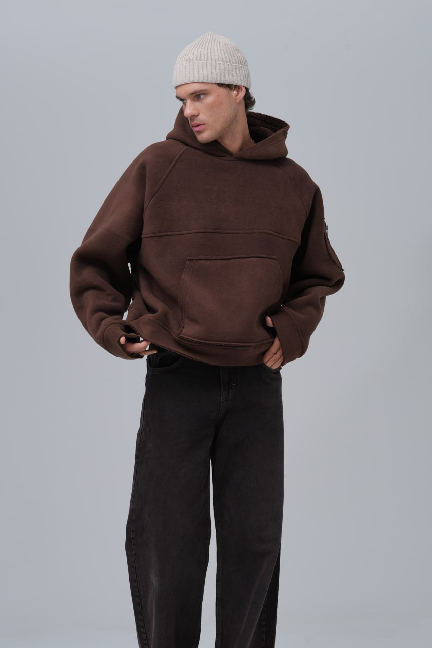 Exposed Seam Fleece Hoodie