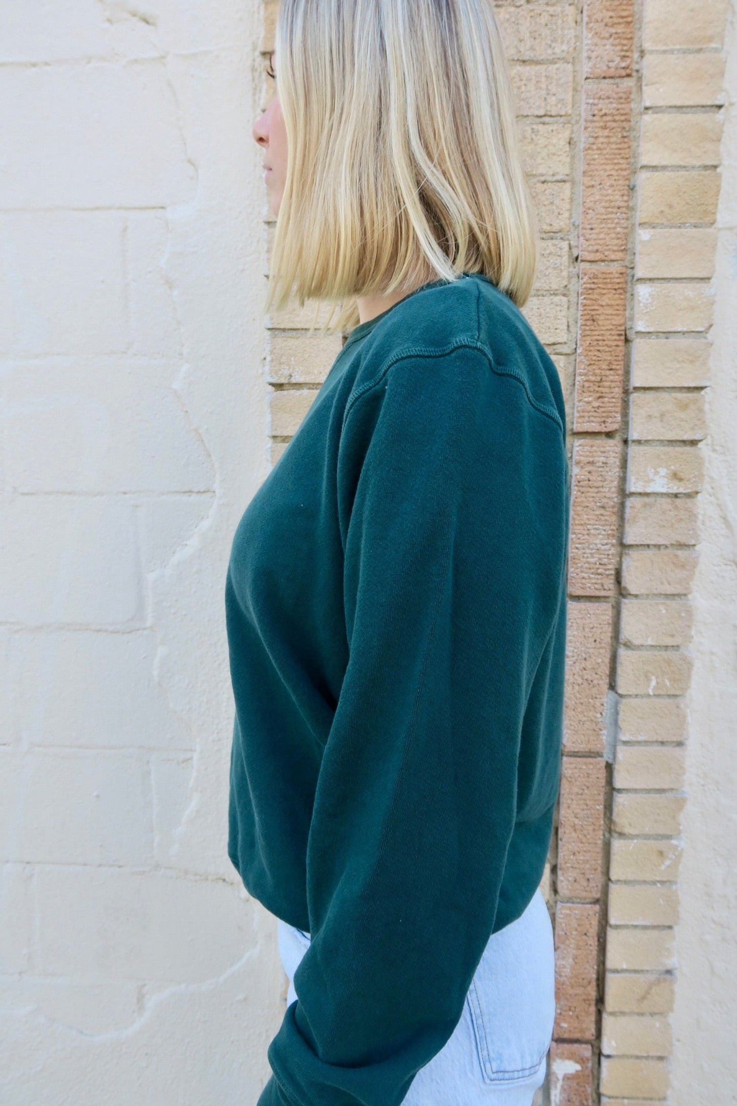 Fade Into Me Crewneck Sweatshirt (in Navy, Charcoal, Emerald Green and Sage)