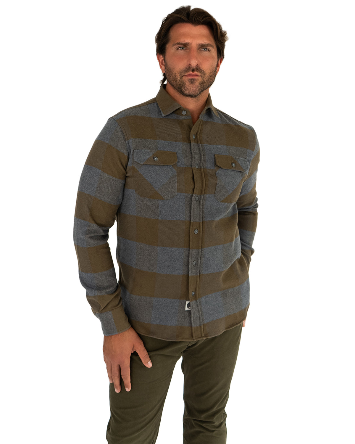 Field Grand Flannel, Caper Green