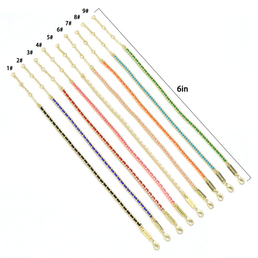 Colorful Cord String Gold Adjustable Bracelet, Cord Bracelet, Sku#FH252