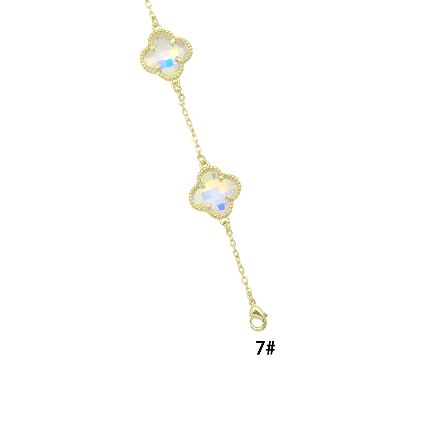 Crystal flower Chain Necklace, Sku#FH253
