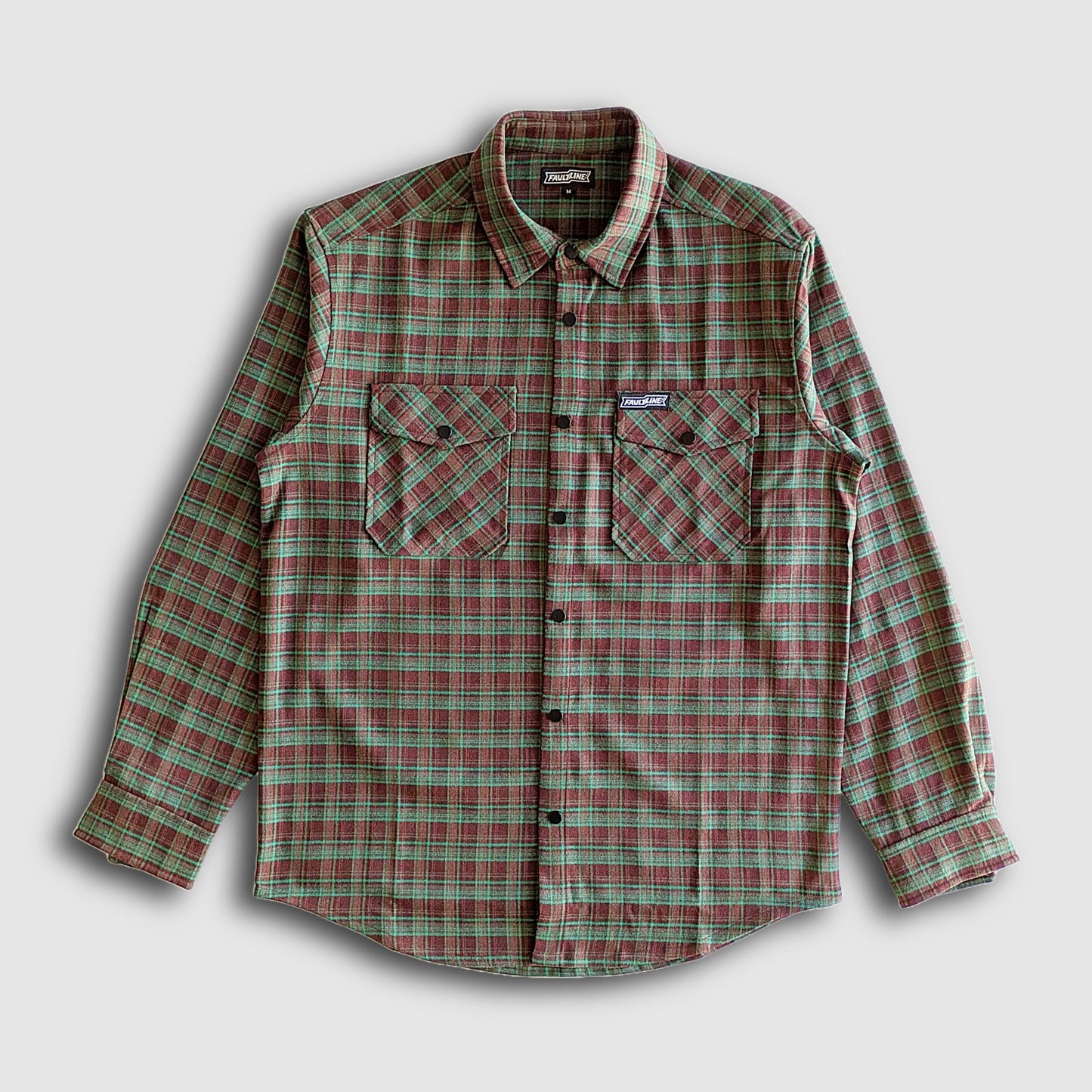 Highland Tech Flannel - Mint/Maroon