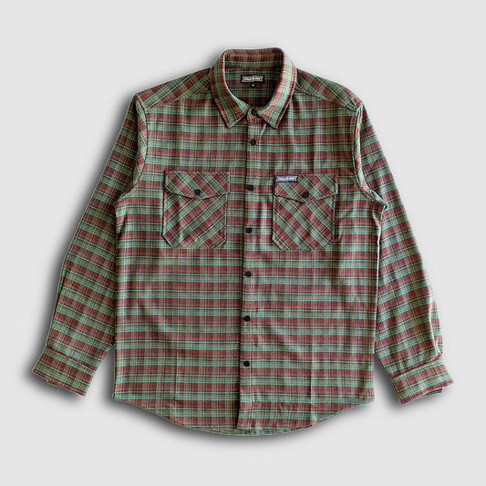 Highland Tech Flannel - Mint/Maroon