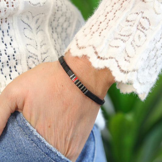 FIREFIGHTER BLACK - Tila Bead Bracelet | Single