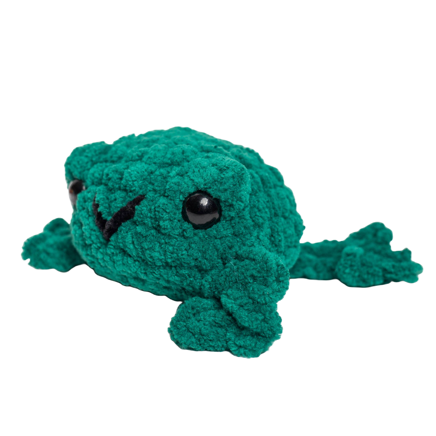 Fred the Flat Frog Crochet Plushie