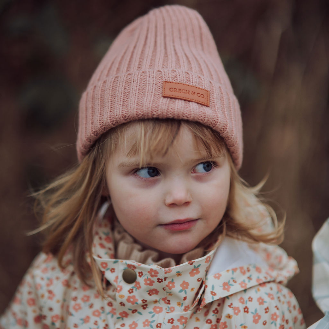 Knit Beanie Wide Rib | Sunset