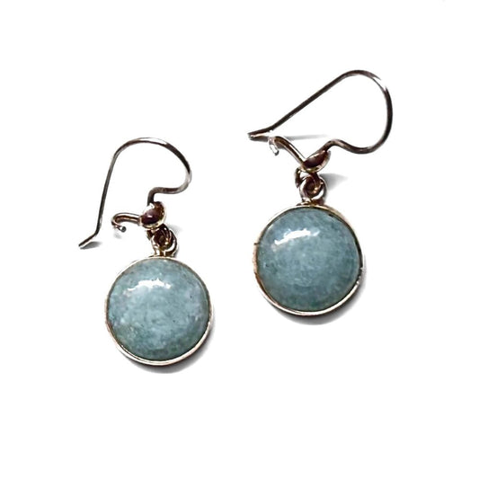 Jade and Sterling Silver Dangle Earrings