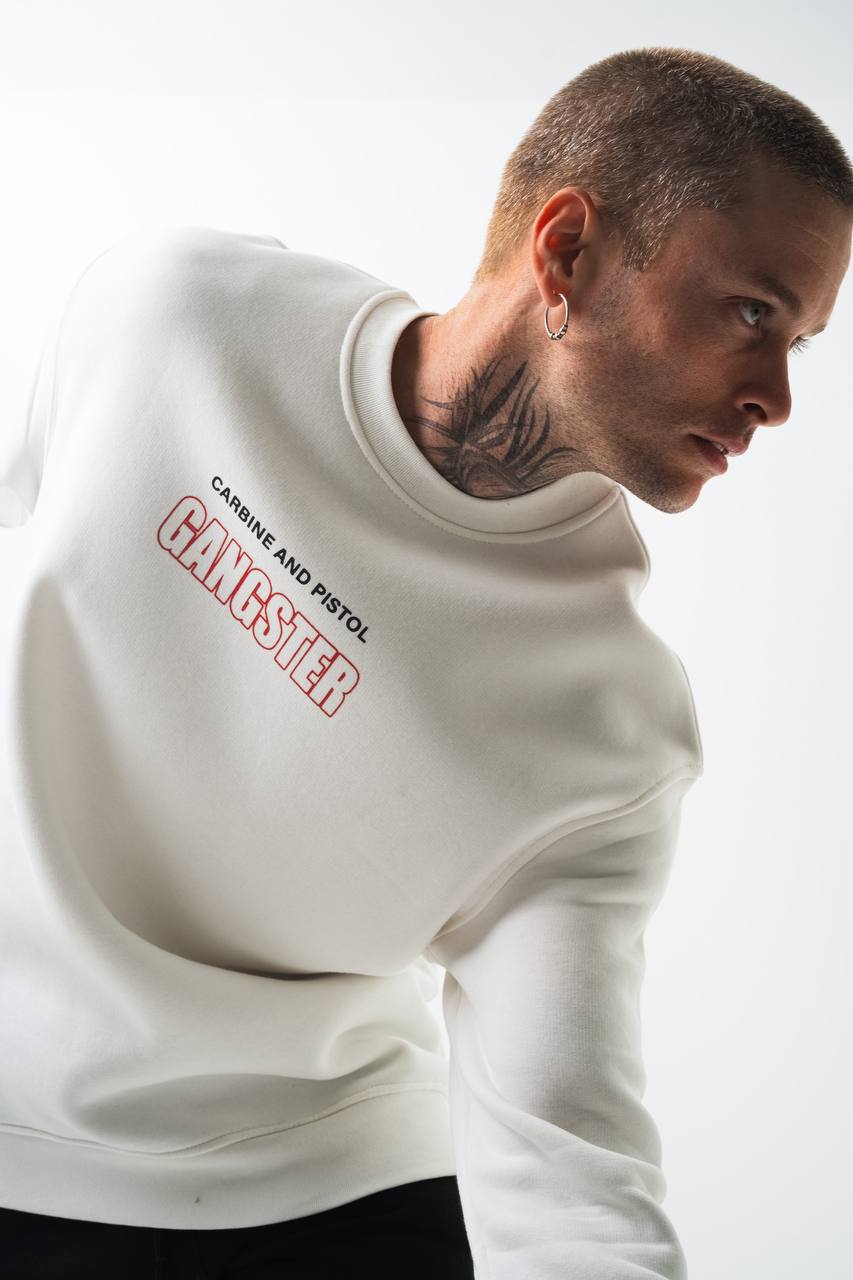 Gangster Oversized Sweatshirt: Urban Streetwear & Graphic Design
