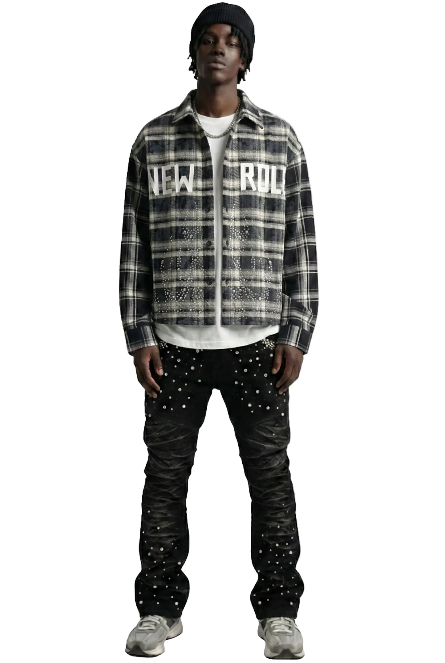 STATIC Heavy Flannel Crop Top Button Down Shirt