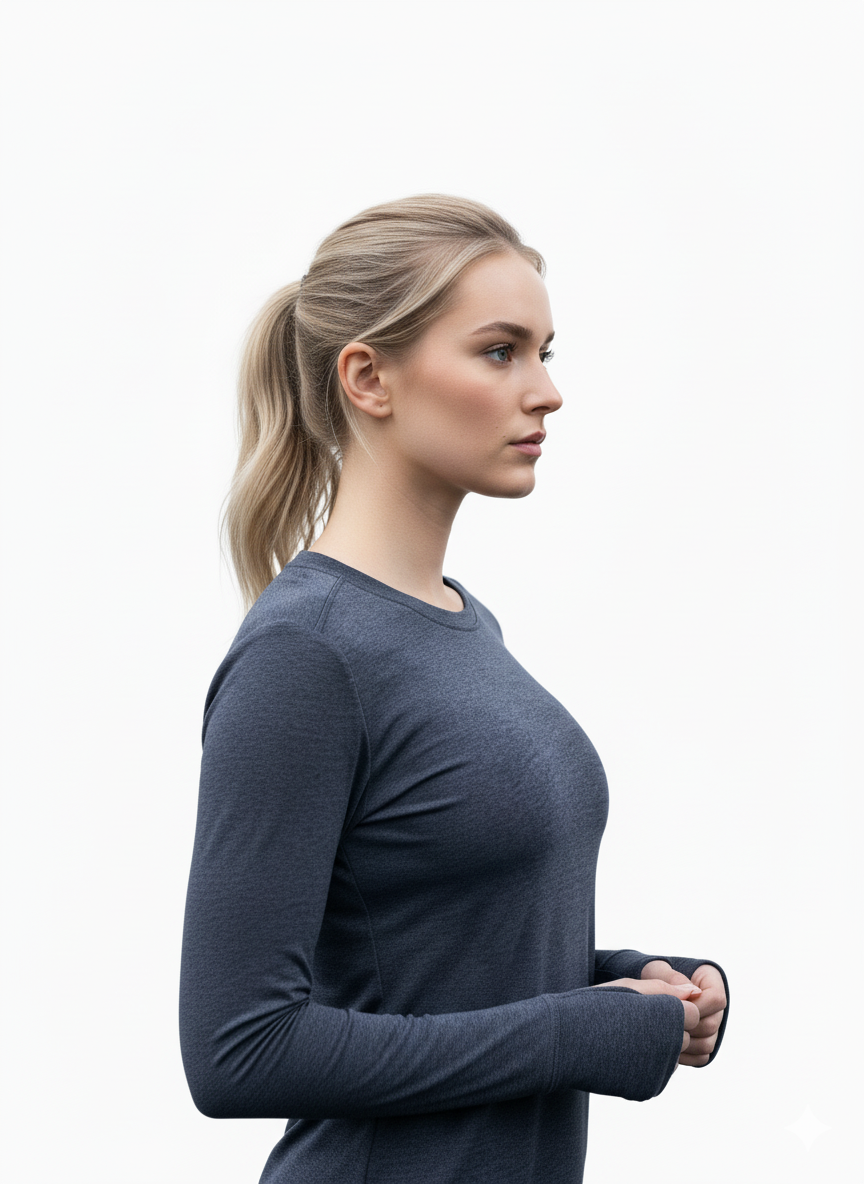 TENCEL RIB LONG SLEEVE W/THUMBHOLES