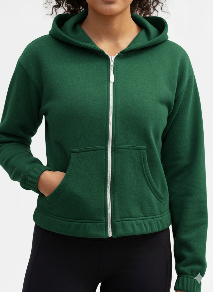 CROPPED ELASTICIZED HOODIE JACKET