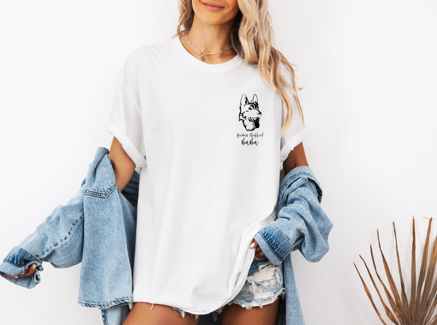 German Shepherd Dog Mom Comfort Colors T Shirt (left chest)