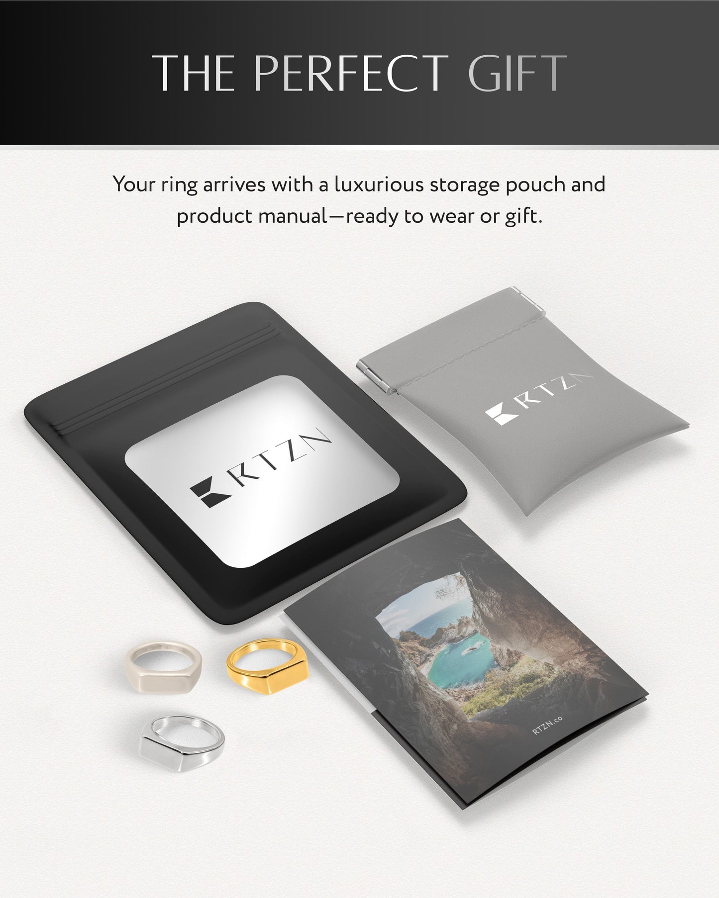 Rectangle Signet Rings (Gold)