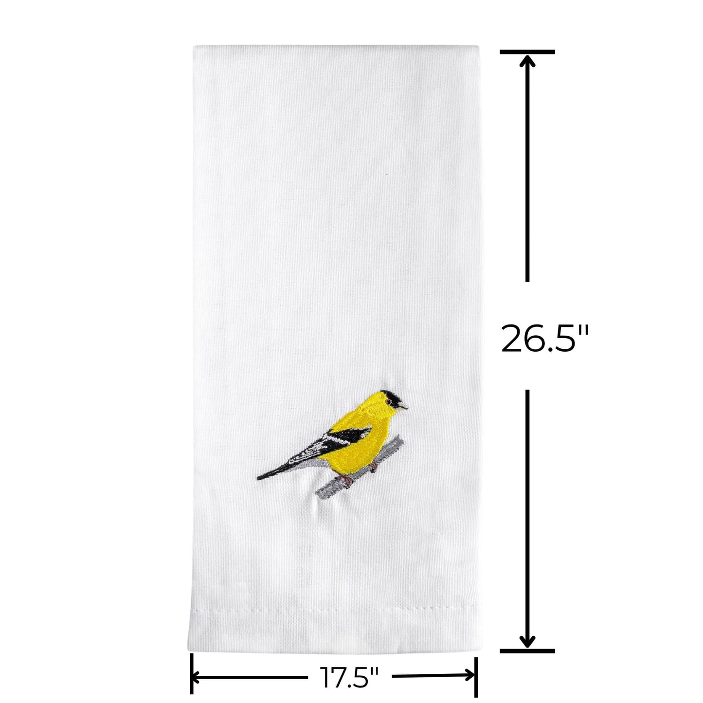 100% Cotton Tea Towels with Bird Embroidery - Kitchen Towels