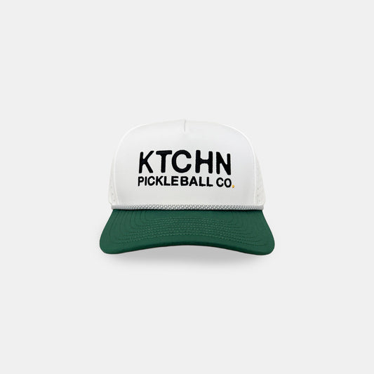 5-Panel Performance Pickleball Hat (White/Green)