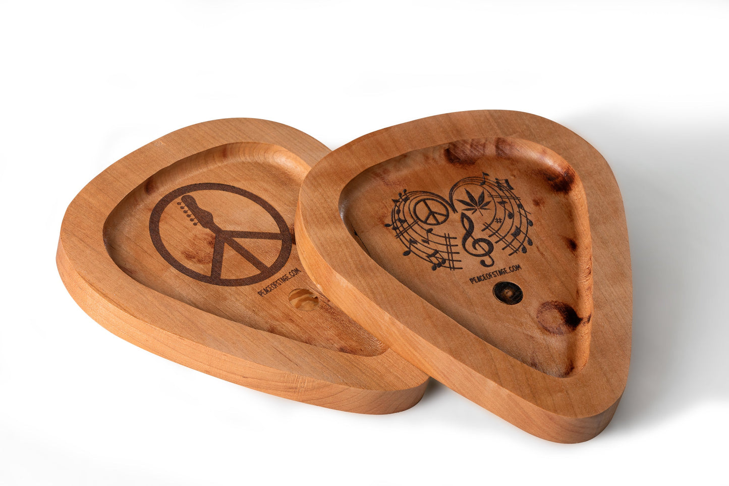 Wooden Guitar Cigarette Pick Tray