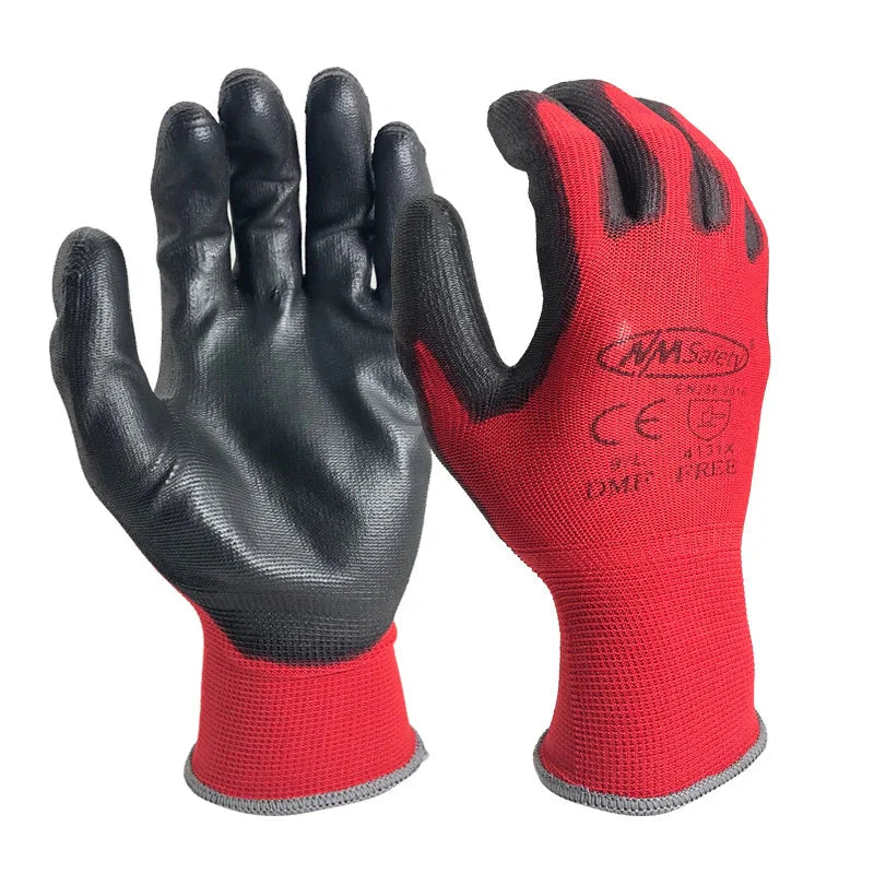 24PCS Professional Protective Gloves – PU Coated Work Gloves for Construction, Gardening & Light-Duty Tasks
