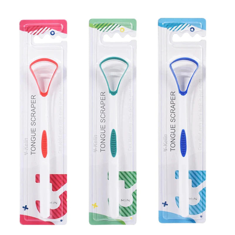 Silicone Tongue Scraper & Cleaner Brush - Fresh Breath Oral Care Tool, 1/3/6/12 Pack