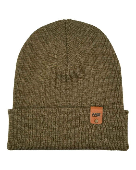 HAAKWEAR Traditional Classic Fusion Cuffed Beanie - Brown / Green, Made in USA