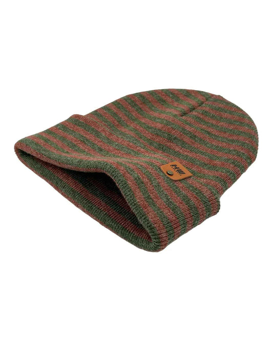 HAAKWEAR Traditional  Classic RORO Cuffed Beanie / Hat - Burgundy / Green, Made in USA