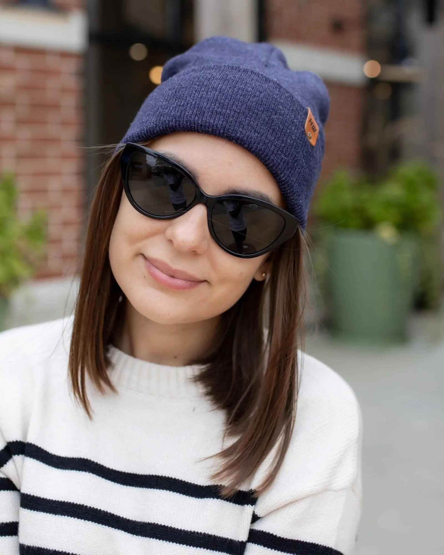 HAAKWEAR Traditional Denim Blue Beanie | Classic Cuffed Knit Hat | Made in USA
