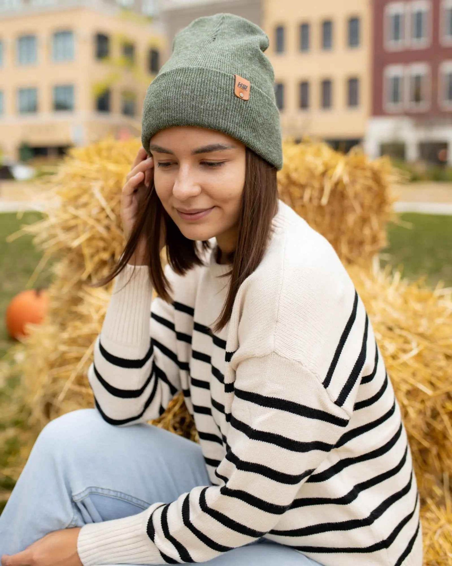 HAAKWEAR Traditional Forest Green Beanie | Classic Cuffed Knit Hat | Made in USA