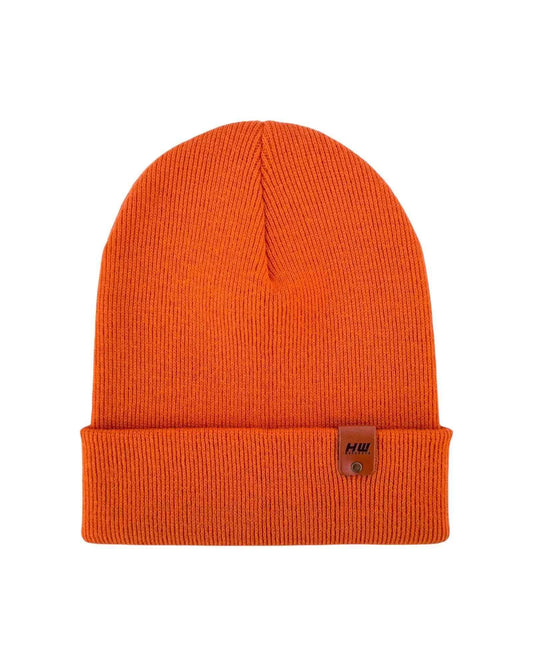 HAAKWEAR Traditional Tiger Orange Beanie | Classic Cuffed Knit Hat | Made in USA
