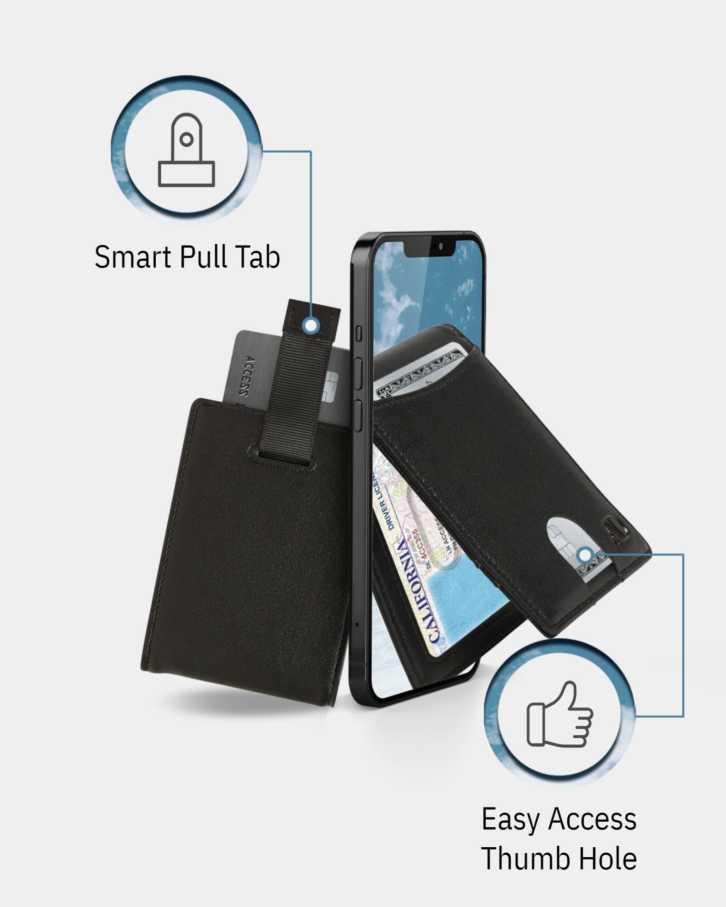 Money Clip Bifold Wallet W/ Pull Strap