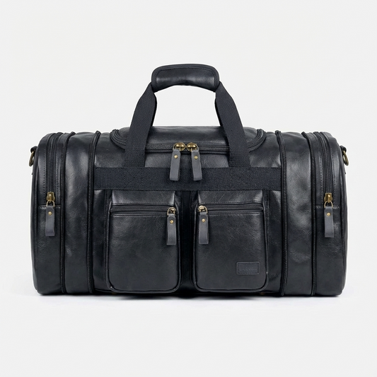 Men’s Leather Duffel Bag – Carry-On Travel 40L Travel