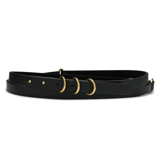 Huxley Waist Belt, Black with Gold