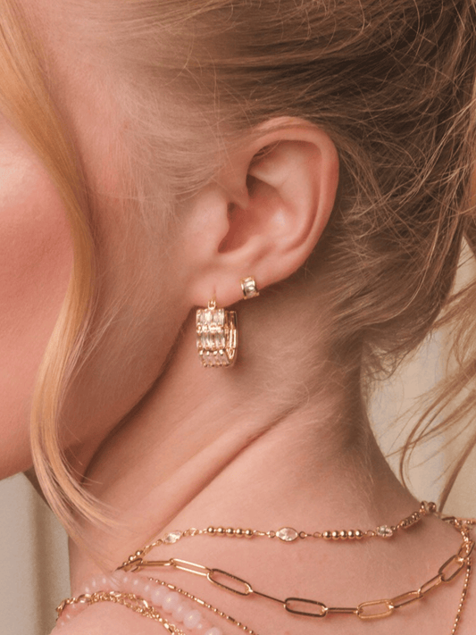 Hyacinth Baguette Stud Earring